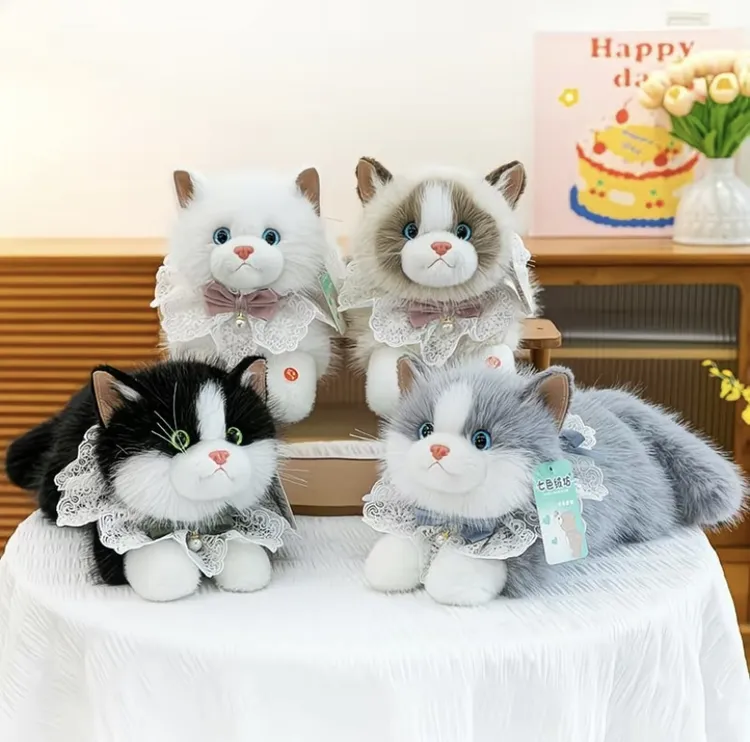 可爱创意围巾款会叫的布偶猫毛绒玩具仿真猫咪玩偶送女生精美礼物