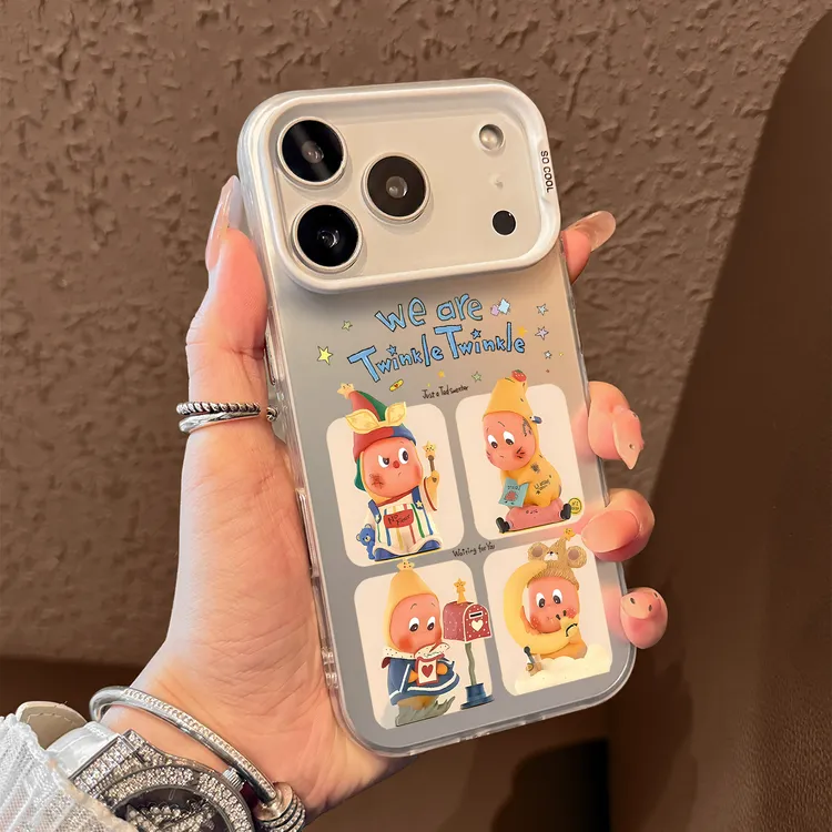 卡通星星人适用苹果17promax手机壳iphone16pro磨砂彩银15pro防摔