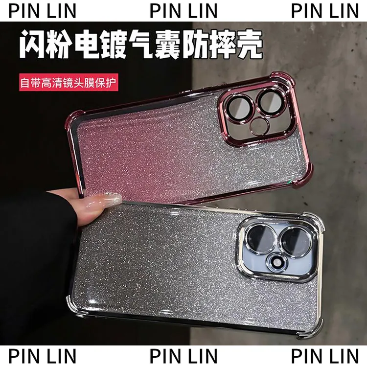 四角气囊防摔闪粉电镀适用于荣耀400/400 Pro手机壳镜头全包保护