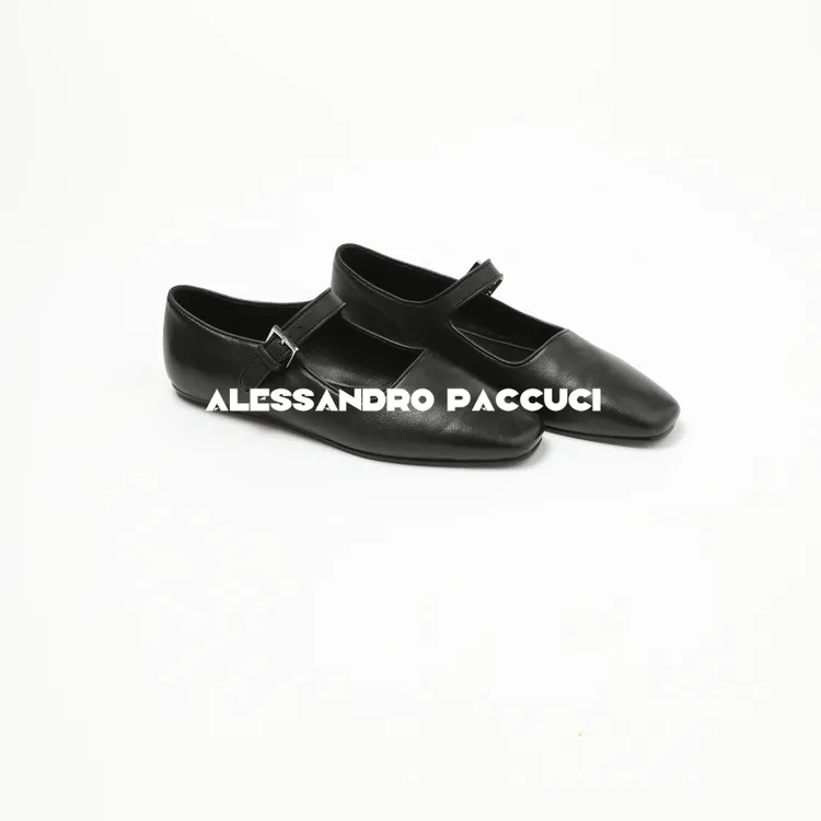 AP洛哥44235XP【伊芙】羊皮小方头平底皮鞋复古玛丽珍时尚休闲鞋