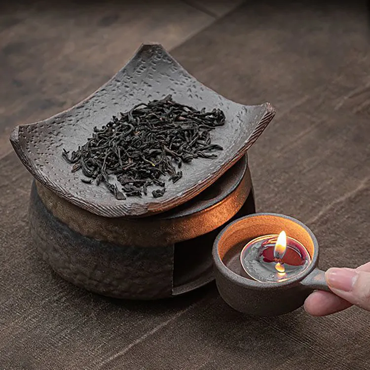 粗陶蜡烛加热温茶烤茶炉陶瓷茶叶提香器焙茶炉醒茶功夫茶具零配件