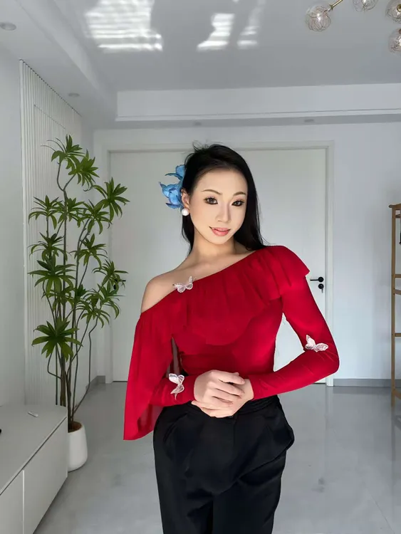 摩登舞女连体衣上衣现代舞古典舞摩登服装跳舞洋气上衣PUNK025