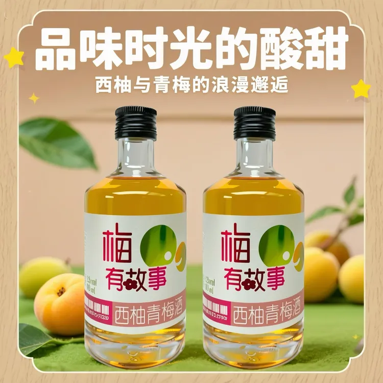 【新店福利】正宗四川平武西柚青梅酒自酿微醺果酒女低度甜酒300ml