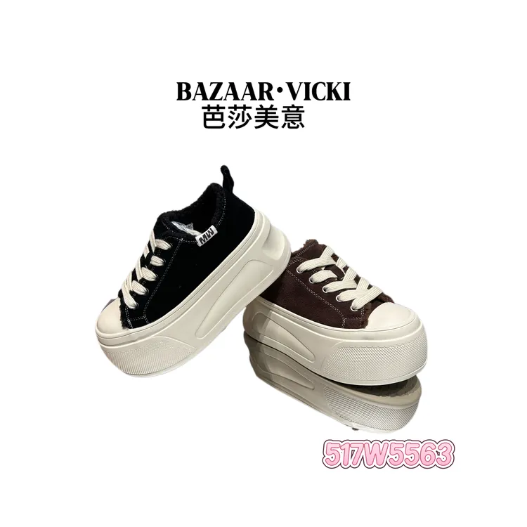 BAZAAR VICKI/芭莎美意517W5563板鞋保暖厚款时尚休闲鞋时尚ins