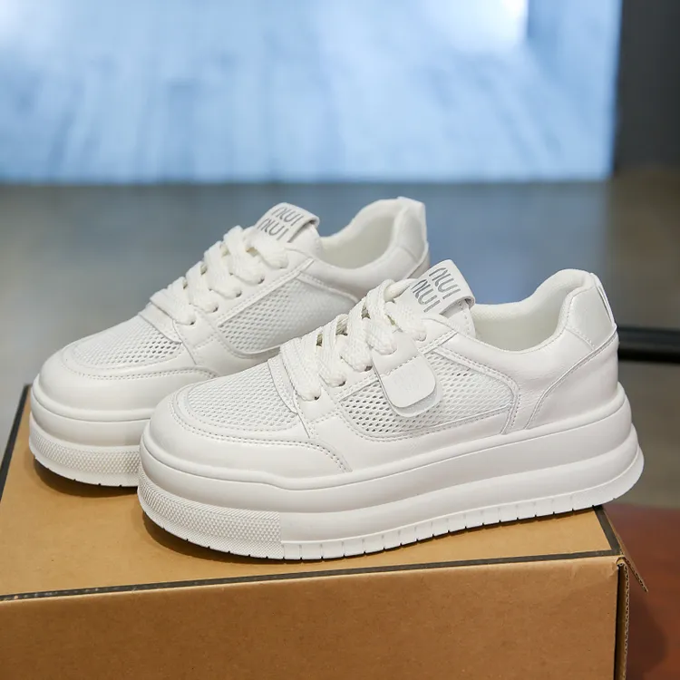 网面小白女鞋女款2025夏季新款镂空透气网鞋百搭运动休闲板鞋子