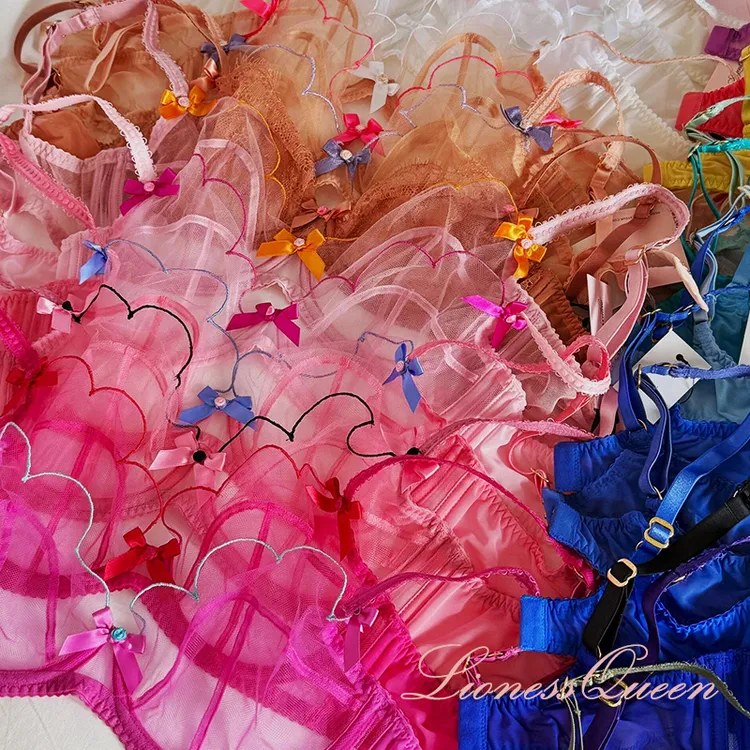 AP风格Lorna薄纱超薄蕾丝性感花瓣内衣女士上托侧收舒适少女文胸