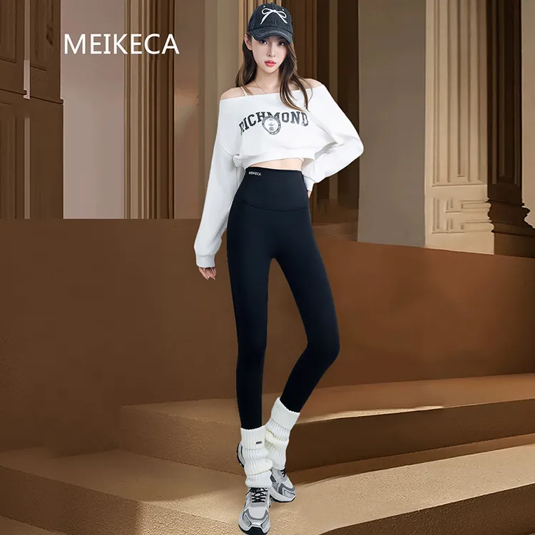 秋冬加绒保暖鲨鱼裤收腹提臀芭比裤显瘦高腰外穿显高运动弹力过冬