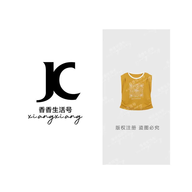 【香香严选】‘’花绘花影‘’2025夏季新款无袖撞色印花T恤-25258 ff
