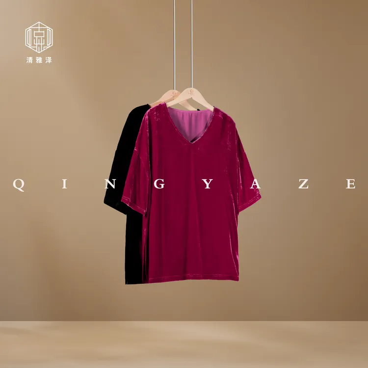 BC钢珠！真丝丝绒松弛感新中式上衣！夏季宽松GZ6070