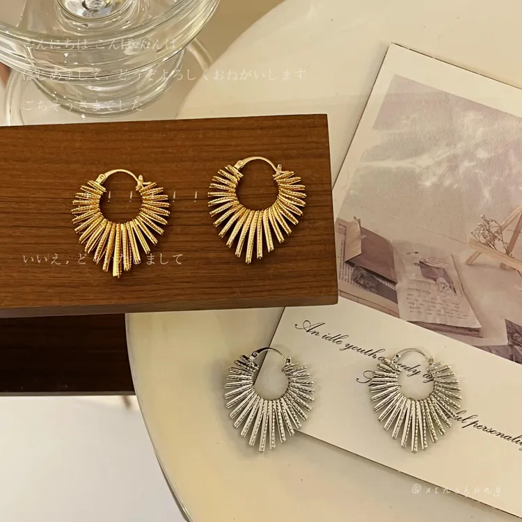 铜合金耳饰 【现代印象】时尚气质个性耳圈耳扣复古高级百搭耳饰