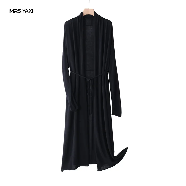 Mrsyaxi慵懒轻薄中长款羊毛开衫YX5070408