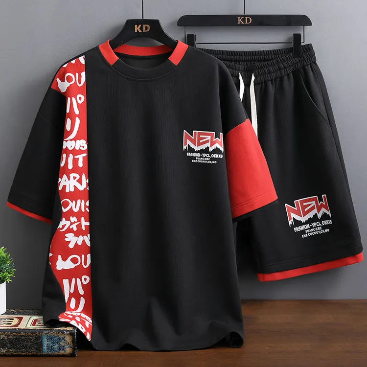 12-15岁初中学生夏季套装男孩16青少年T恤13短裤短袖一套体恤14