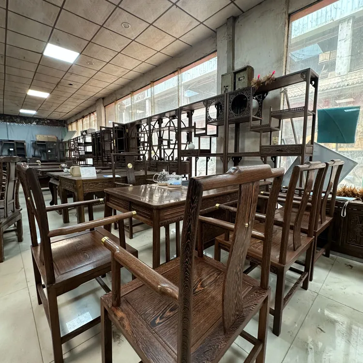 国标红木鸡翅木新中式茶桌