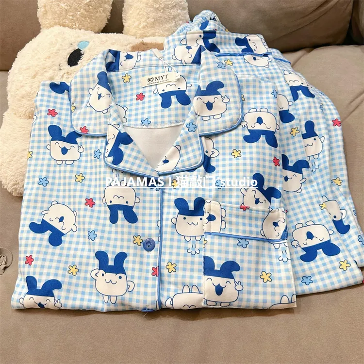 日系拓麻歌子德绒保暖睡衣女春秋冬季甜美可爱毛绒加绒加厚家居服