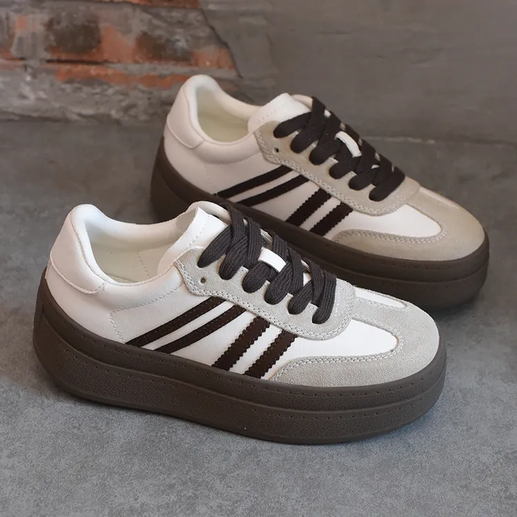 欧洲站女鞋爆款增高厚底面包鞋女2025秋季新款休闲百搭小个子板鞋