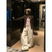 宋正恩9/29 10:00AM上新【奶茶色洗水棉直筒休闲裤】AA265517