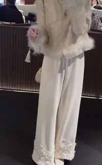【婷婷】《花影裤》自留百搭神裤 加厚款秋冬阔腿裤 TT2SQTY2585