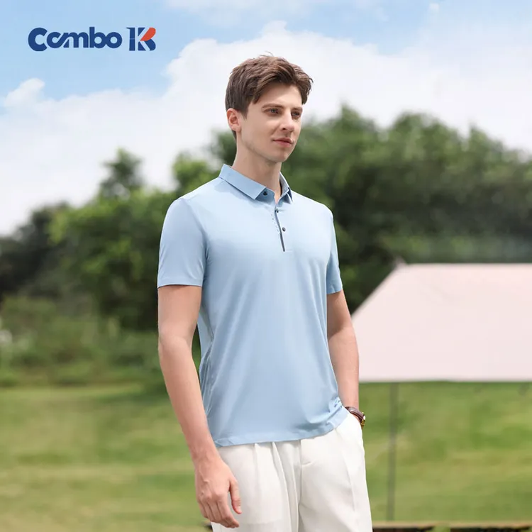 combo/康博【摁扣＋7A抗菌】POLO衫男士短袖夏季冰丝透气速干薄款T恤