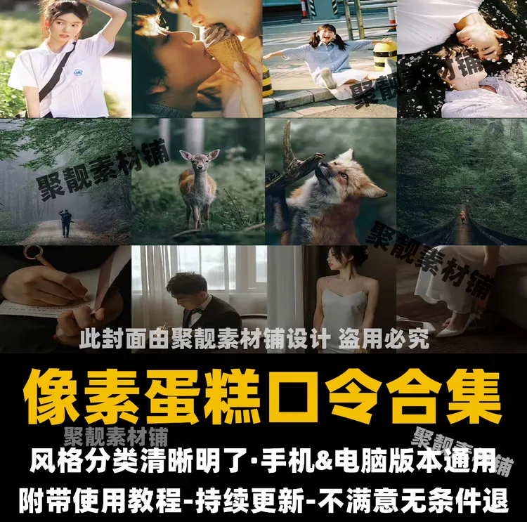 5600款像素蛋糕预设口令合集调色NC胶片复古儿童古风婚礼棚拍街拍