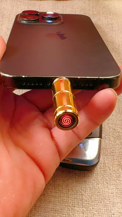 纯黄铜电子智能手机便携点火器钥匙扣创意礼品