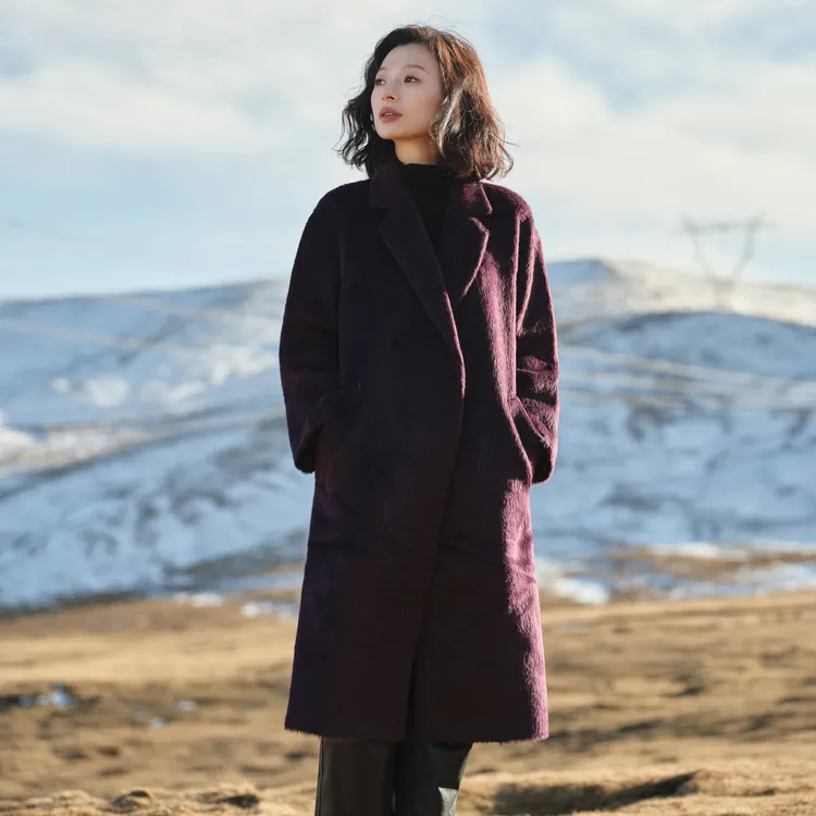 西子/【多瑙河迷雾】贝贝苏力羊毛混纺经典翻领长款大衣/DYTJ0786