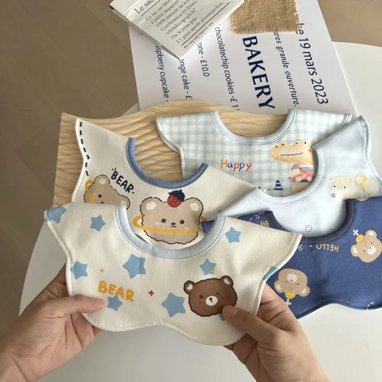 婴儿围嘴口水巾360旋转宝宝围兜防水四季新生儿围兜防脏口水兜JY