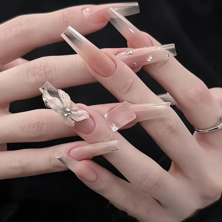 纯手工冰花仙子手工穿戴甲韩式ins风小清新立体冰花新款美甲贴片