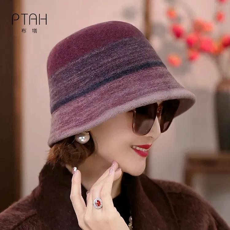 秋冬渔夫帽绵羊毛盆帽加厚针织保暖韩版防风高级帽子女8031