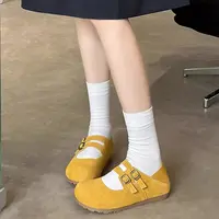 搭扣浅口纯色玛丽珍鞋单鞋韩版勃肯鞋女157-16
