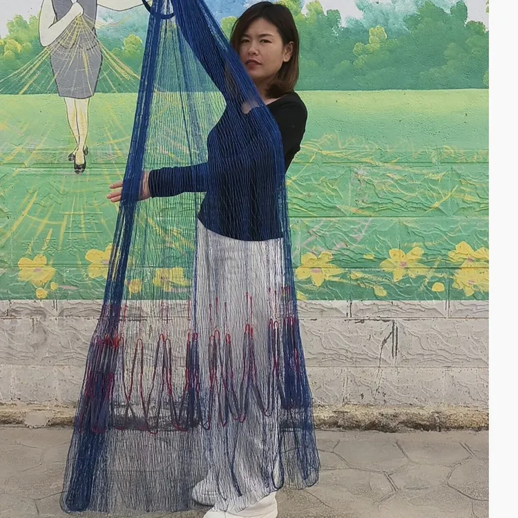 8编原丝大力马线 4指网眼3.5米高 重7.5斤 铅坠子纯手工双扣渔网