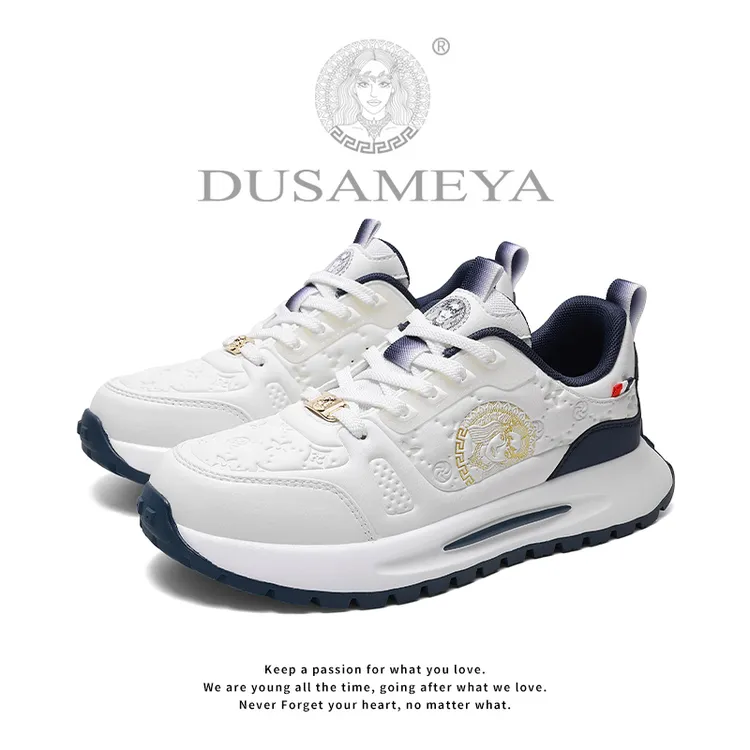 DUSAMEYA/杜莎米娅秋冬新款休闲鞋轻奢全皮面男女鞋增高运动潮鞋