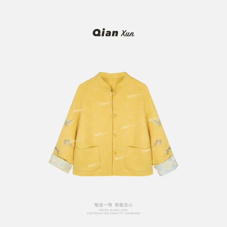 「桂园诗会」秋冬时尚洋气休闲百搭小众气质设计感外套QXX5WT6202A