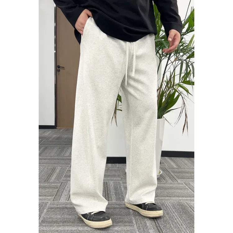 2025早秋华棉弯刀卫裤男宽松慵懒阔腿长裤运动休闲显瘦垂感裤子