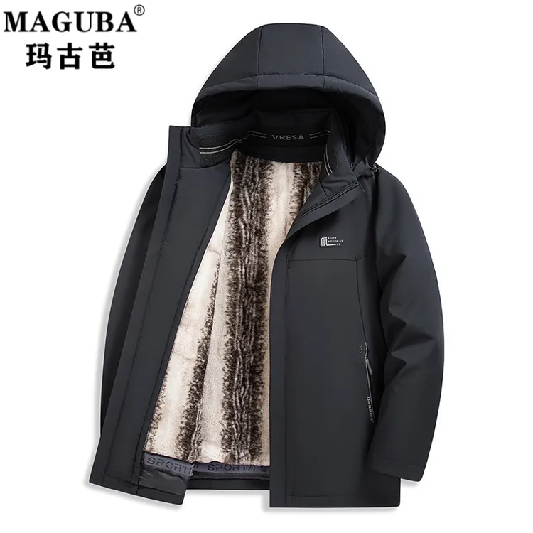 玛古芭棉服男款冬季2025新款加绒加厚防寒棉袄休闲百搭棉衣外套男