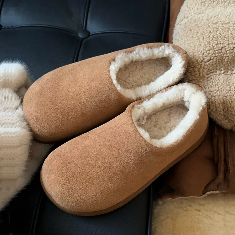 【小土豆全包加绒】桑坡羊皮毛一体雪地靴2025冬季新款保暖加厚拖鞋