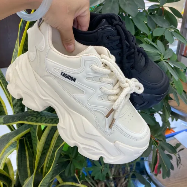 81532【尺码偏小拍大一码】老爹鞋拼接时尚休闲鞋时尚系带百搭女鞋