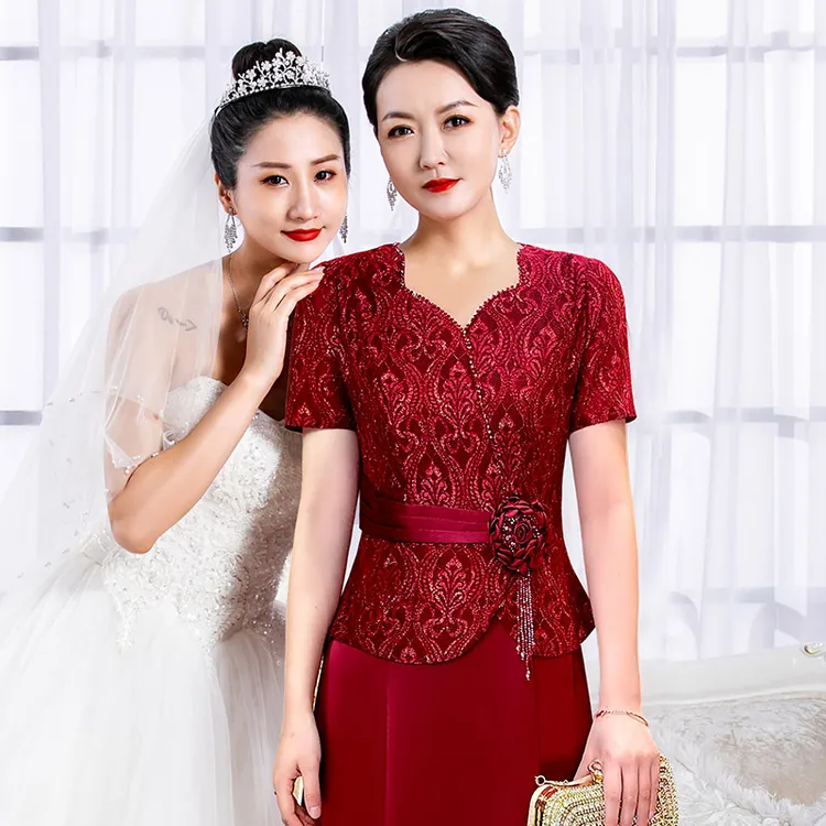 5883高端大气婚宴装女高贵优雅气质结婚喜婆婆宴会旗袍礼服春夏款