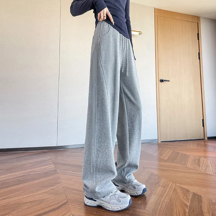 香蕉阔腿裤女春秋2025新款高腰垂感休闲卫裤显瘦宽松直筒弯刀裤子