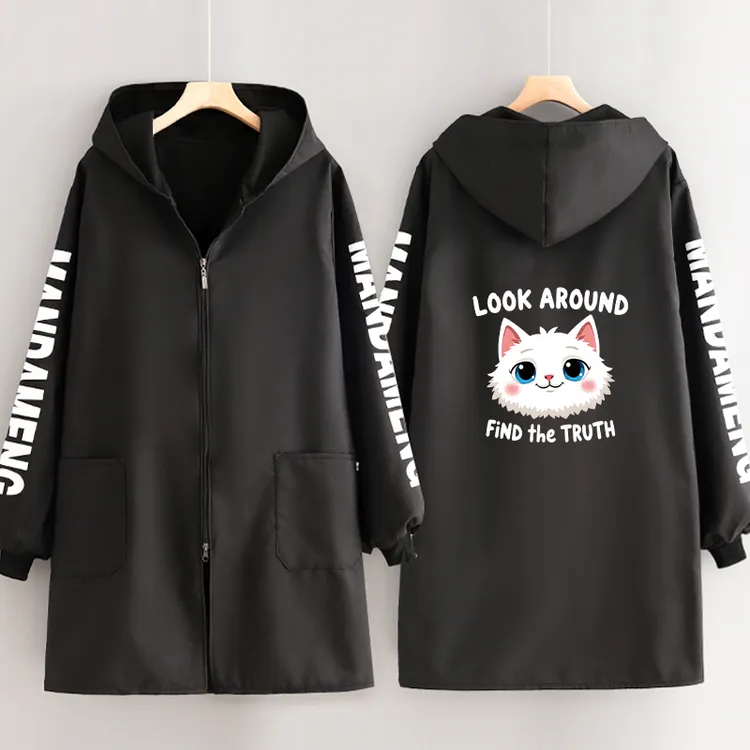 加绒加厚长袖大褂防污耐磨厨房家用干活外穿工作服定制印字家用女