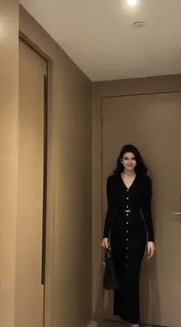 【恋已成诗】气质网红法式时尚设计感开衩显瘦长袖连衣裙1223款