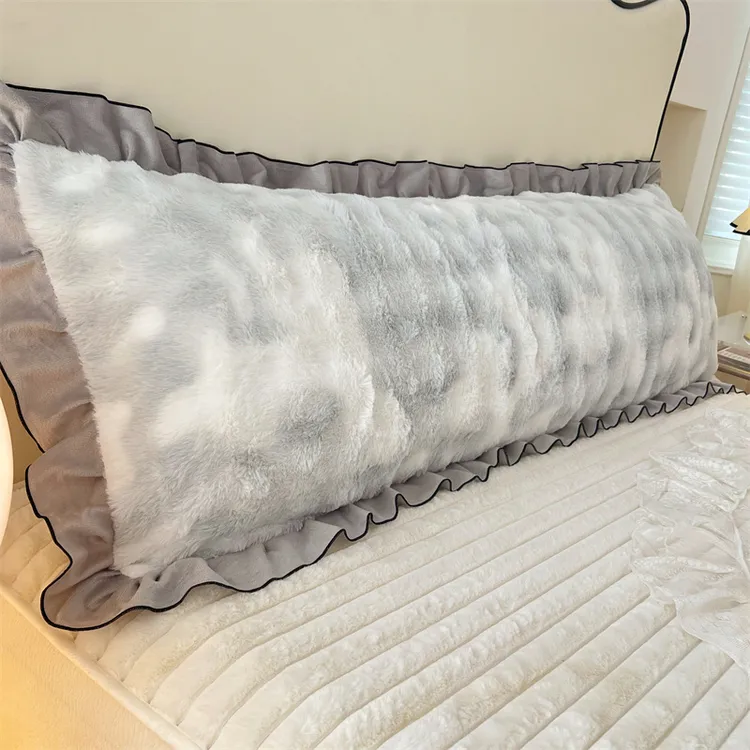 加绒双人长枕套1.5米成人1.2米1.8长款枕芯内胆套牛奶绒长枕头套