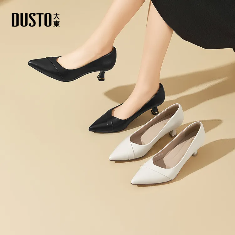 大东职场高跟鞋秋冬新款百搭增高女鞋尖头浅口细跟通勤单鞋女0133