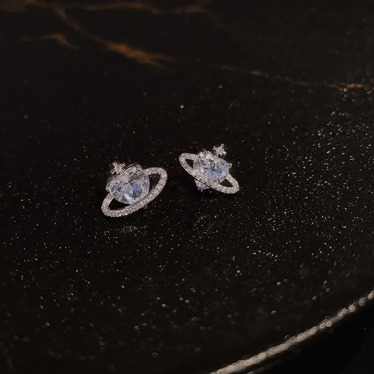 铜合金亚克力耳饰 小众设计耳钉女韩系轻奢时尚个性耳饰皇冠耳环