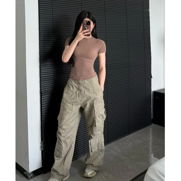 【薄如纸】卡戴珊t恤紧身短袖简约轻薄上衣瑜伽服显身材打底T