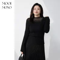 MOOI MONO"朦胧光影"显瘦气质肌理感时尚百搭透肤打底衫 Z850C53