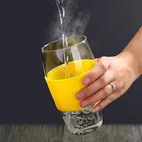 明尚德家用创意网红耐热单层炫彩三件玻璃杯