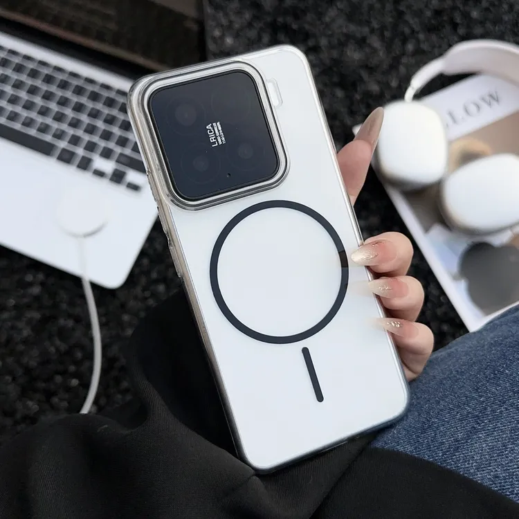 油画熊适用于小米15pro高级手机壳磁吸简约小米14轻薄防摔保护套p