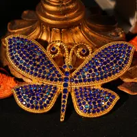 铜合金胸针 【3137】胸针 蝴蝶超重工精致手工镶嵌奢华欧美