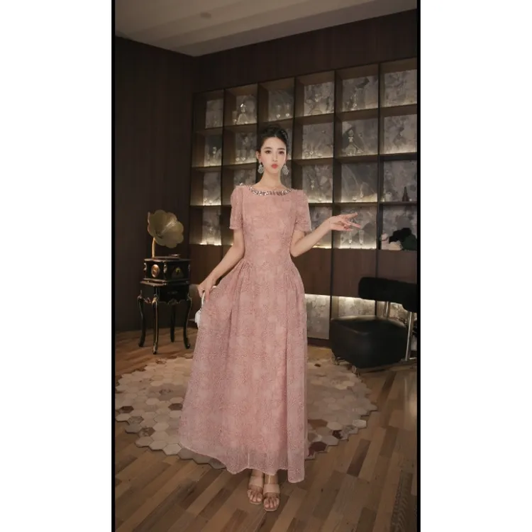 七爷定制 法式气质名媛显瘦优雅时尚连衣裙 21766