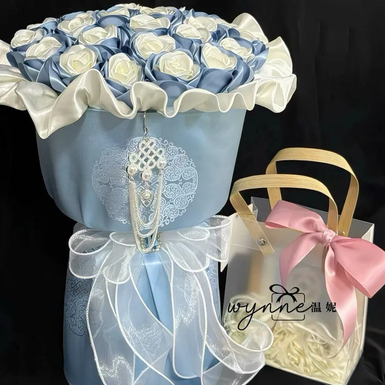 民族风水蓝色永生花礼适合生日情人节纪念日送女友闺蜜朋友毕业季